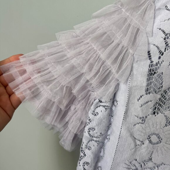 FREE PEOPLE madonna crop lace/tulle top size M - Picture 5 of 7